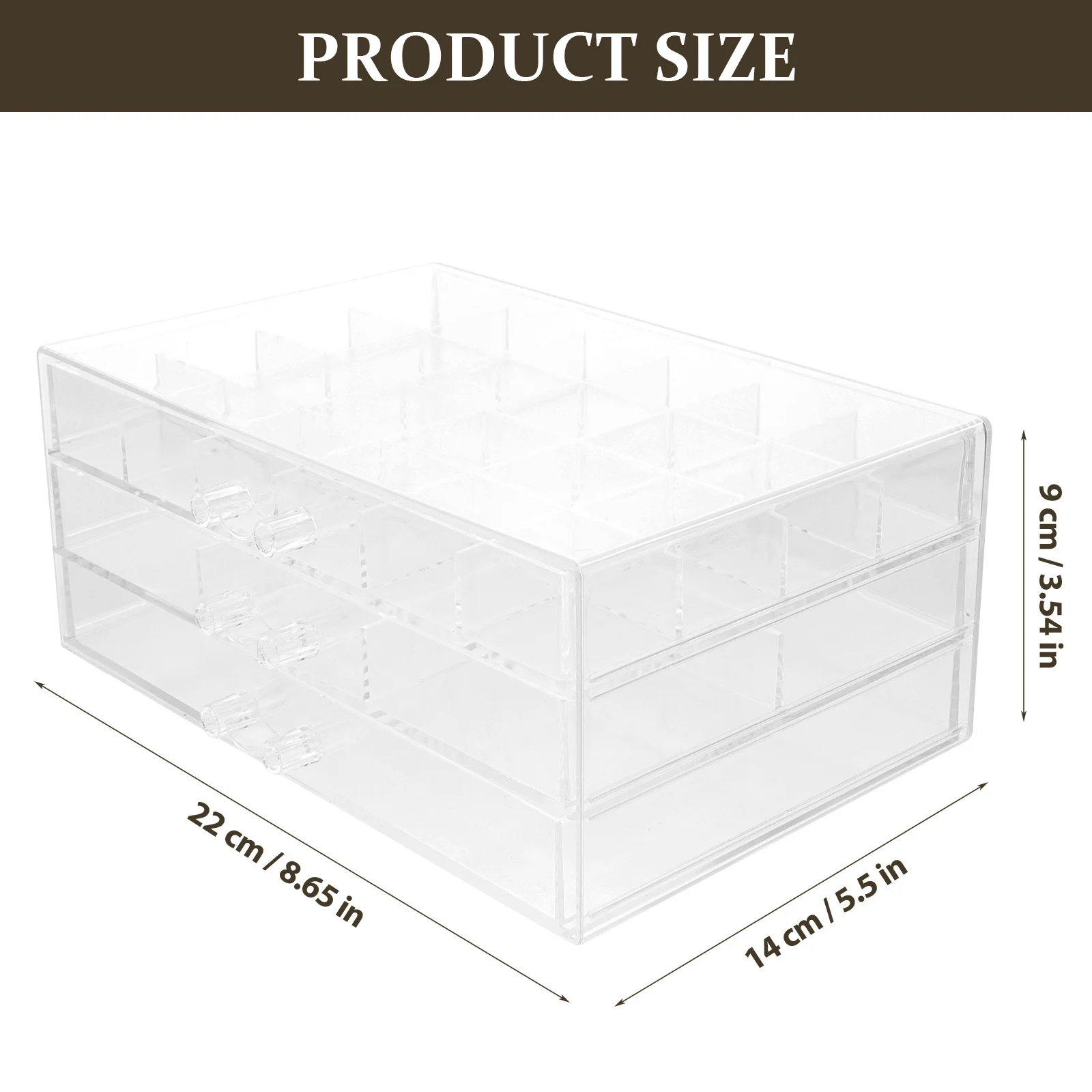 Multi-Gird Transparent Earring Storage Box Clear Jewelry Organizer Nail Charm Holder Beads Storage Desktop Manicure Accessory