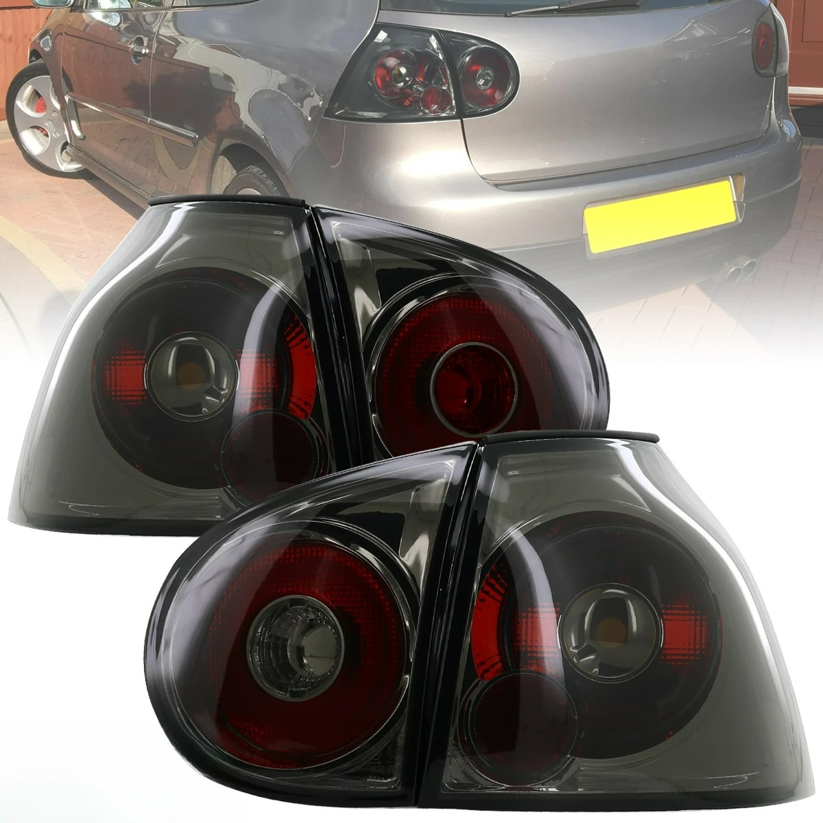 Smoke Tail Lights Fits 2006-2009 Volkswagen Golf GTI MK5 Brake Lamps Left+Right