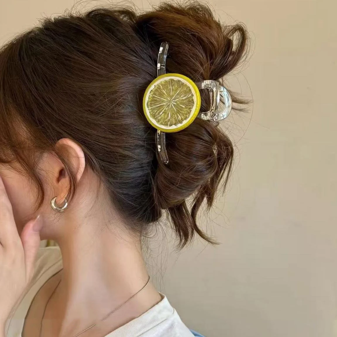 Simulation Fruit Lemon Shark Clip Fun Bow Hairpin Sweet Cute Girls Hairpin Hair Accessories