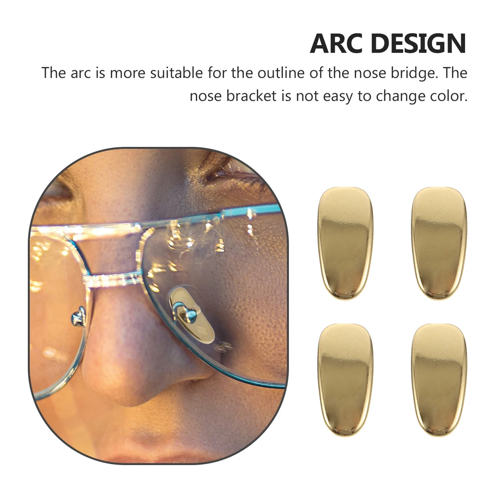 

4pcs Titanium Nose Pads Gold Color Durable Comfortable Suitable for Most Eyewear Non Slip Easy to Install Practical Gifts