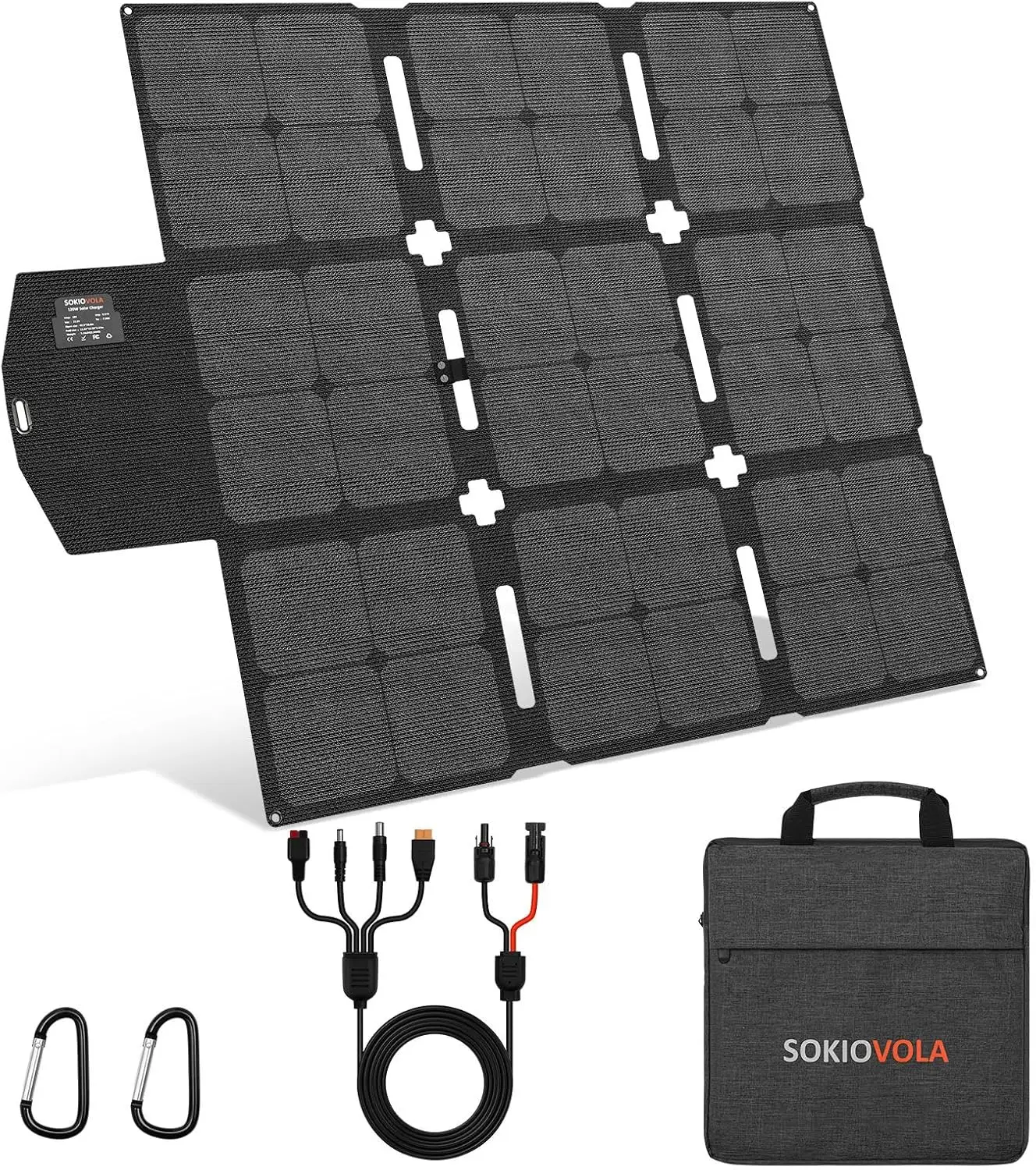 120W Portable Solar Panel with MC-4 Connector Foldable Solar Panel for Camping Folding Solar Panel Charger for Portable Power