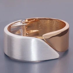 Luxury Design Alloy Cuff Bracelets Bangles for Women Statement Punk Hiphop Wide Big Metal Bangle 2022 Trendy Jewelry Accessories