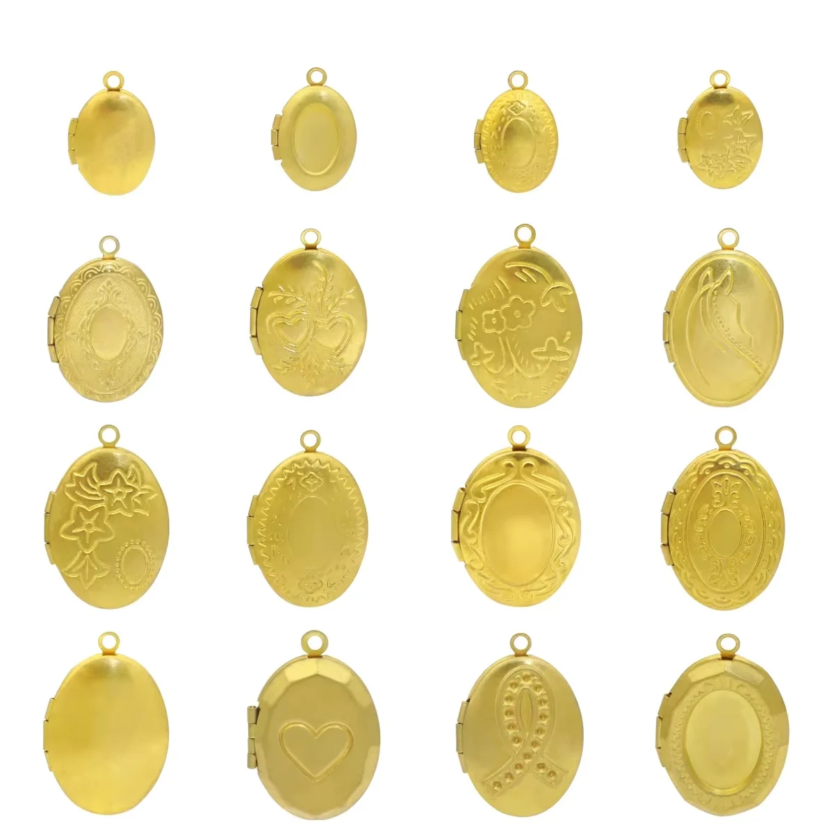 

BoYuTe (50 Pieces/Lot) Raw Brass Oval Lockets Photo Locket Pendant Can Open Diy Jewelry Materials