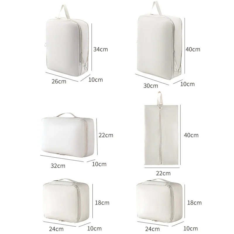 6 قطعة السفر ضغط مكعبات التعبئة حقيبة مقاوم للماء يده الملبس فصل حقيبة التخزين المحمولة حقيبة الملابس المنظمون #6