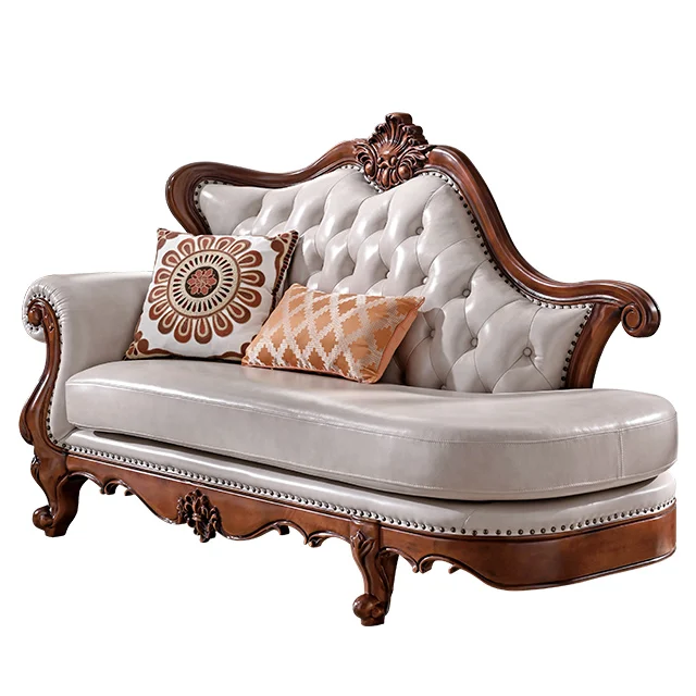 

American Style Rest Sofa Leather Chaise Lounge Couch for Indoor Living Room O279