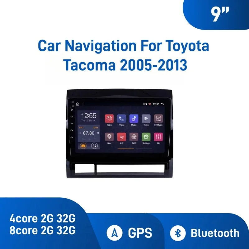 9 Inch Android Car Navigation for Toyota Tacoma 2005‑2013,Touch Screen GPS Bluetooth WiFi Apple CarPlay Android Auto,Rear Camera