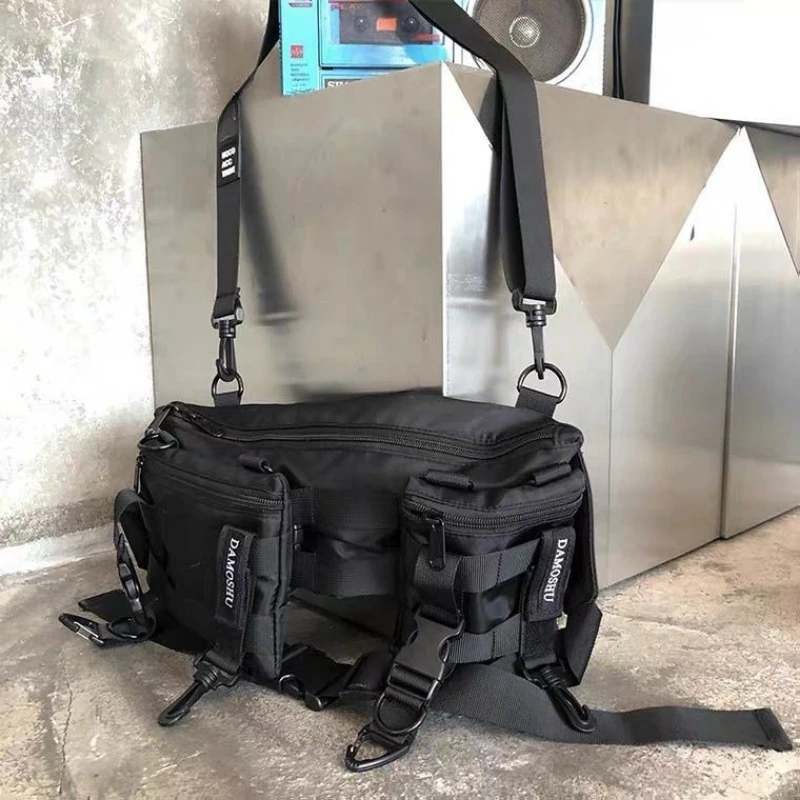 التكتيكية Techwear الهيب هوب انفصال مجتمعة الخصر حقيبة الرجال النساء متعددة الوظائف Crossbody حقيبة صدر للرجال الشارع حزمة مراوح عادية