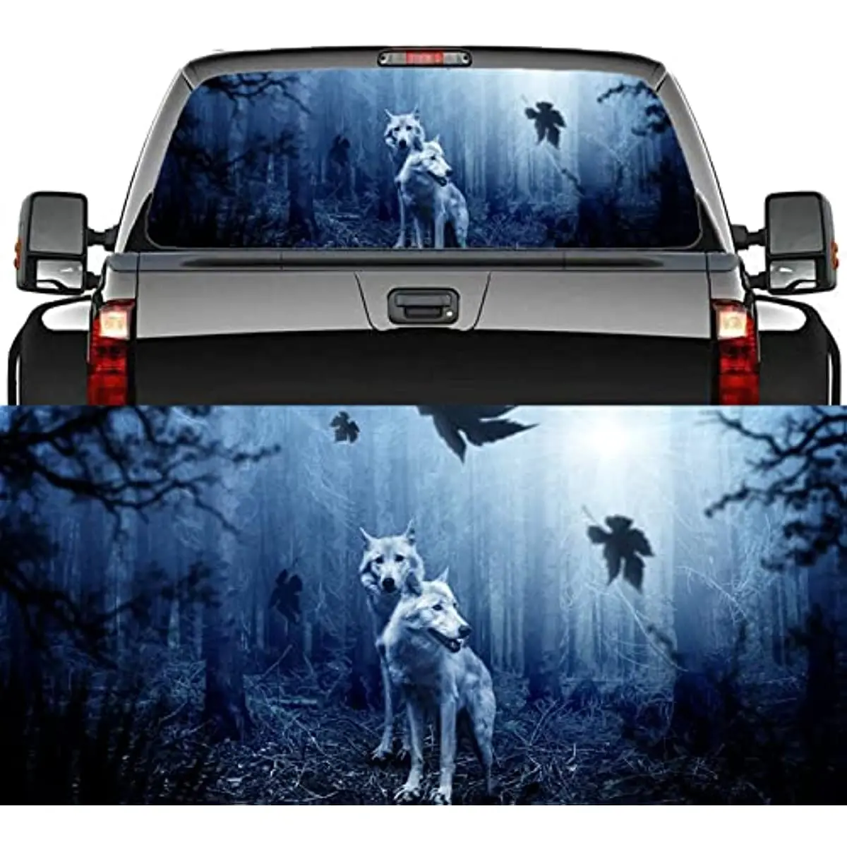 

Truck Rear Window Decal Arctic Wolf Rear Window Decal Wrap Graphic Perforated See Through Universal Size Fit for Pickup Trucks V