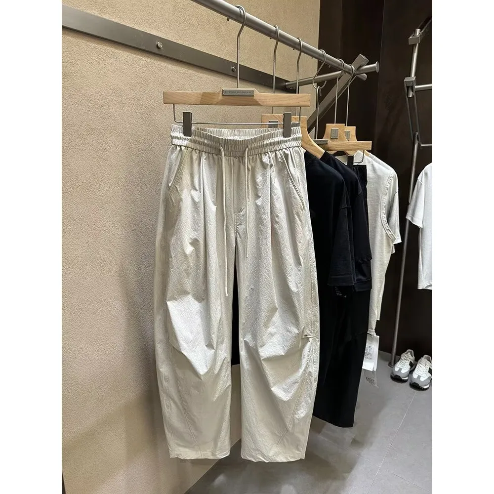 

Летние тонкие мягкие повседневные брюки для мужчин, универсальные свободные прямые рабочие брюки, удобные дышащие длинные штаны