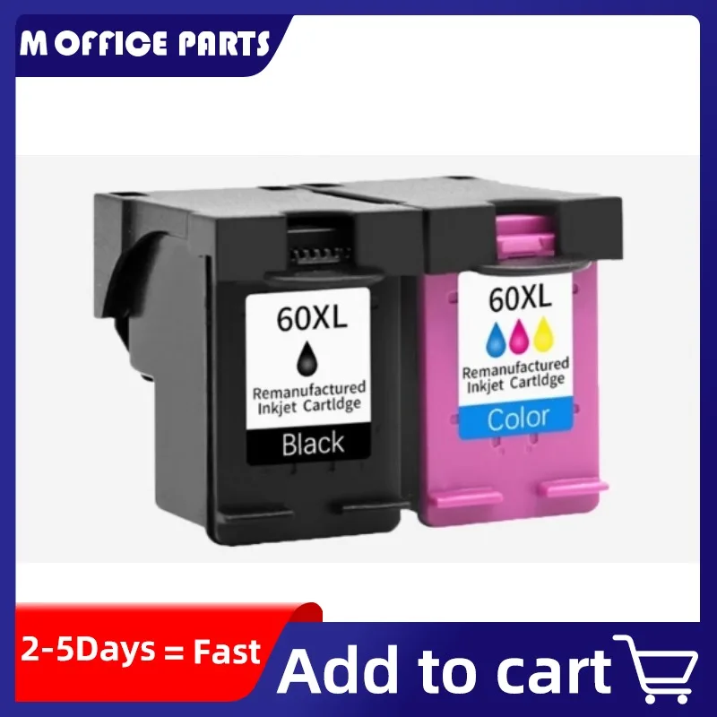 Compatible for HP 60 XL ink cartridge for HP60 60xl Deskjet F2480 F2420 F4480 F4580 F4280 D2660 D2530 D2560 PhotoSmart C4680