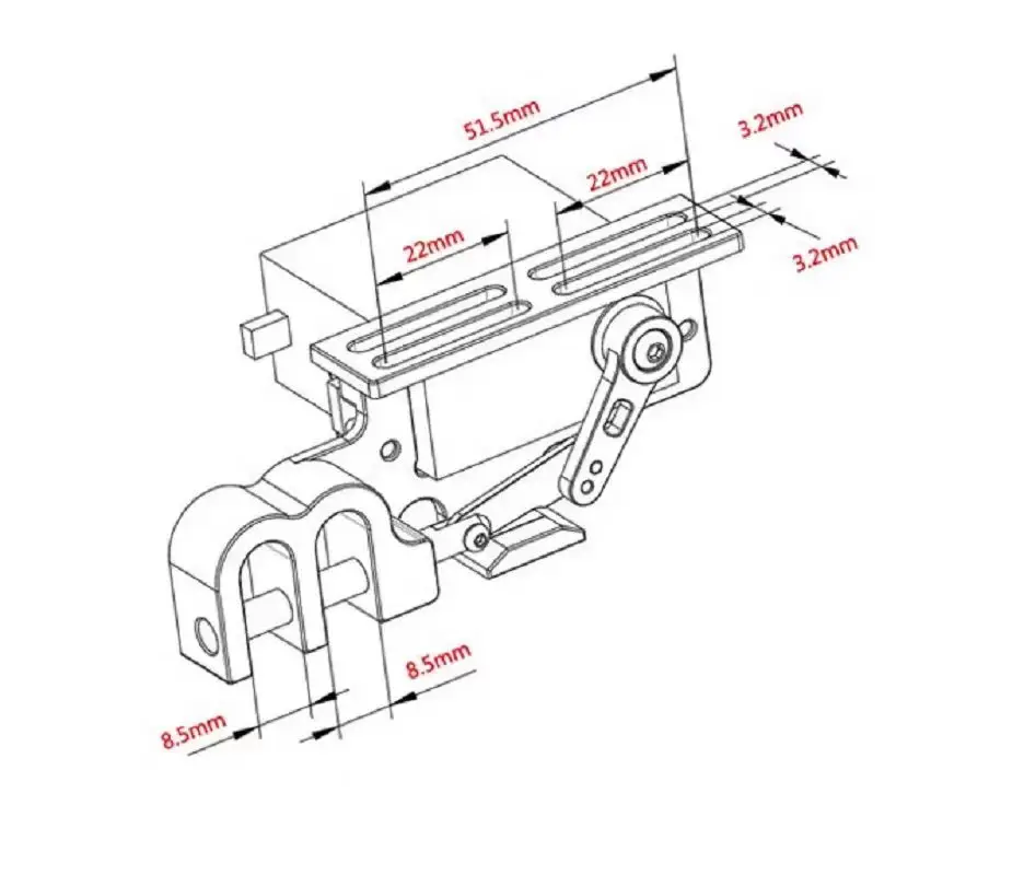 Servo Parabolische Schalter Gerät Luft Fahrzeug Werfen Gerät Spender Haken W/Servo Arm MG996 MG995 Für Fernbedienung Autos Drone – Detail 3