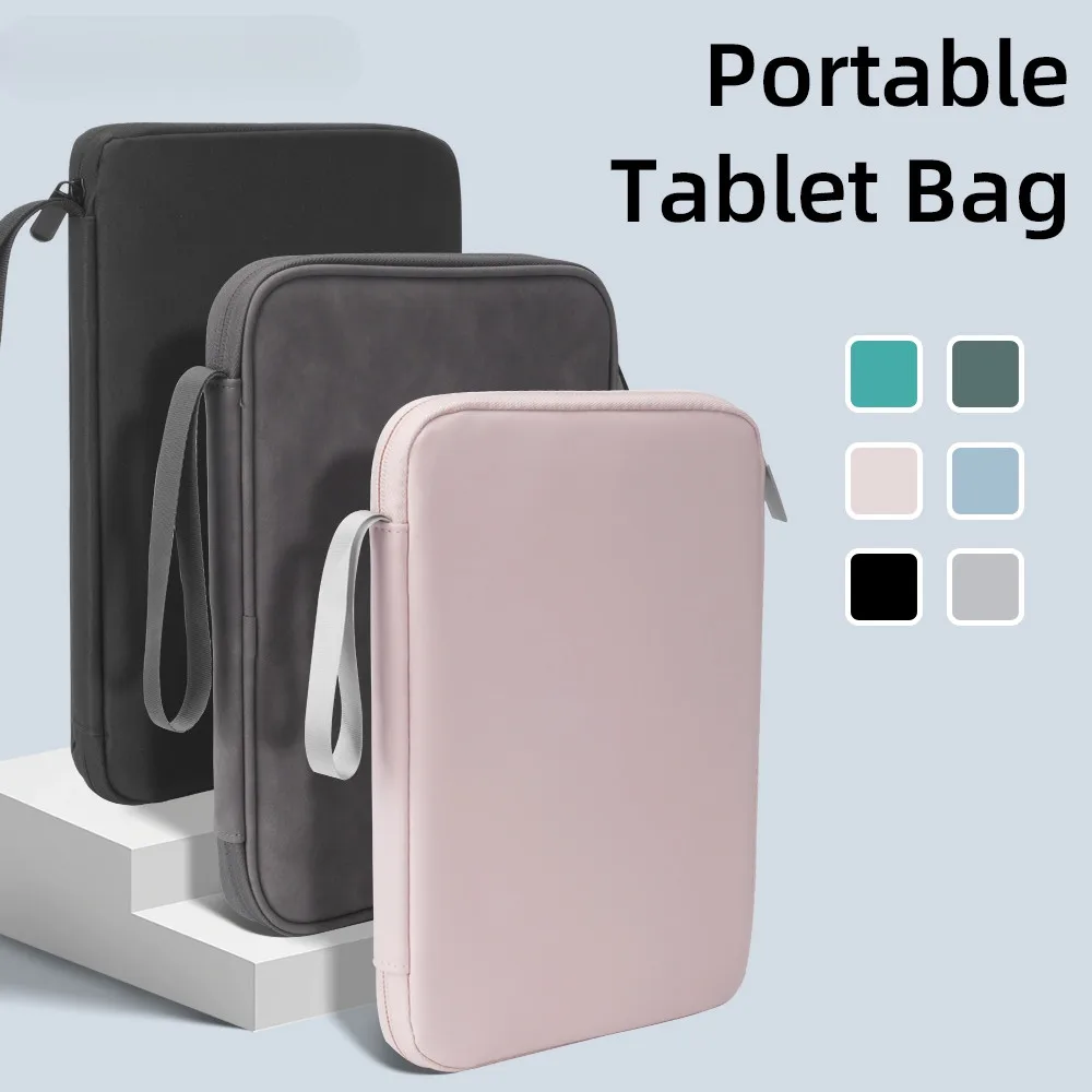 Portable Tablet Bag Pouch For Samsung Galaxy S10+ 2024 S10 PLus S9 FE+ 12.4 S7 S8 A9 Plus S6 Lite A8 10.5 Multi Pockets Sleeve