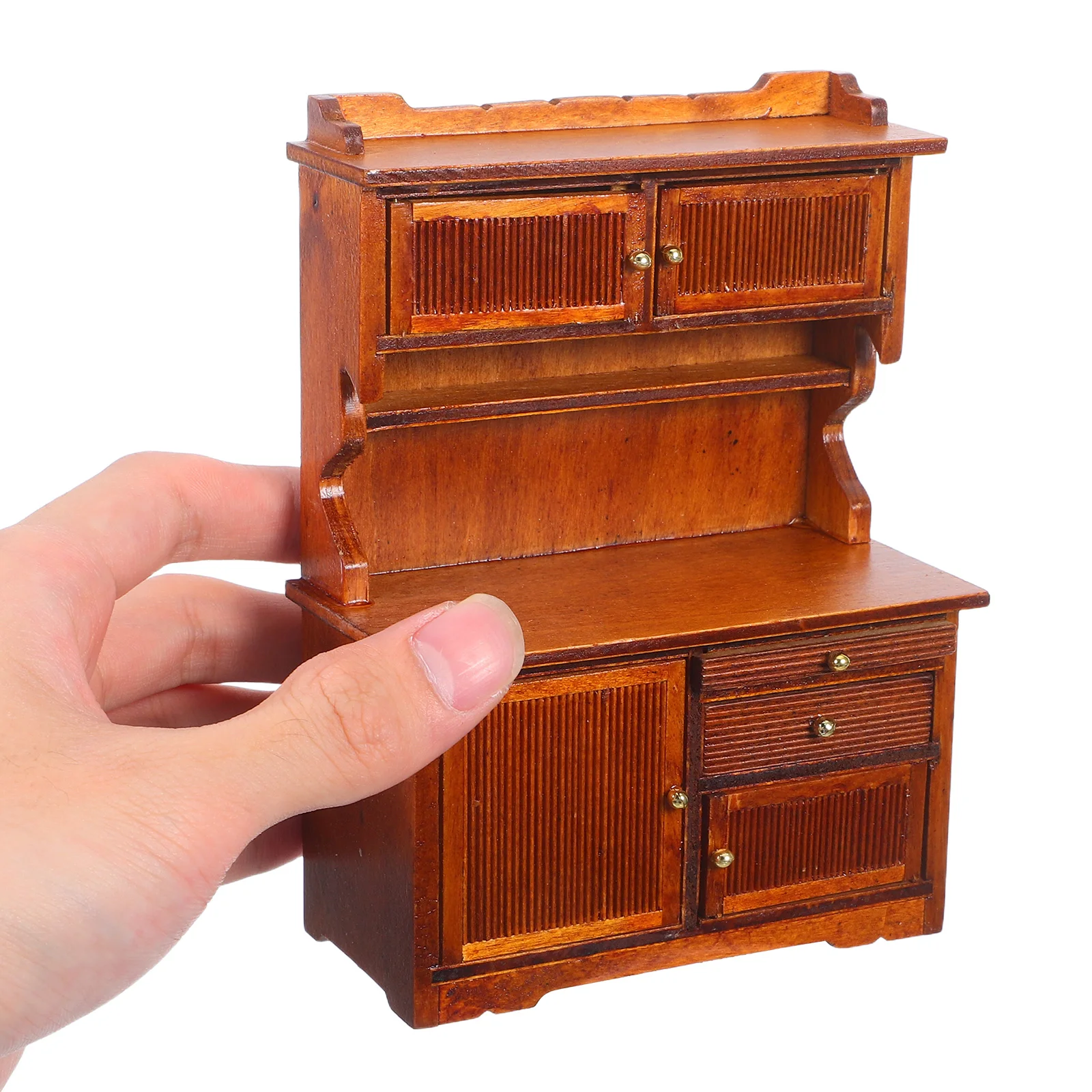 1:12 schaal miniatuur houten boekenplank poppenhuis kast retro boerderij meubilair diy kit display opslag decor realistisch ontwerp