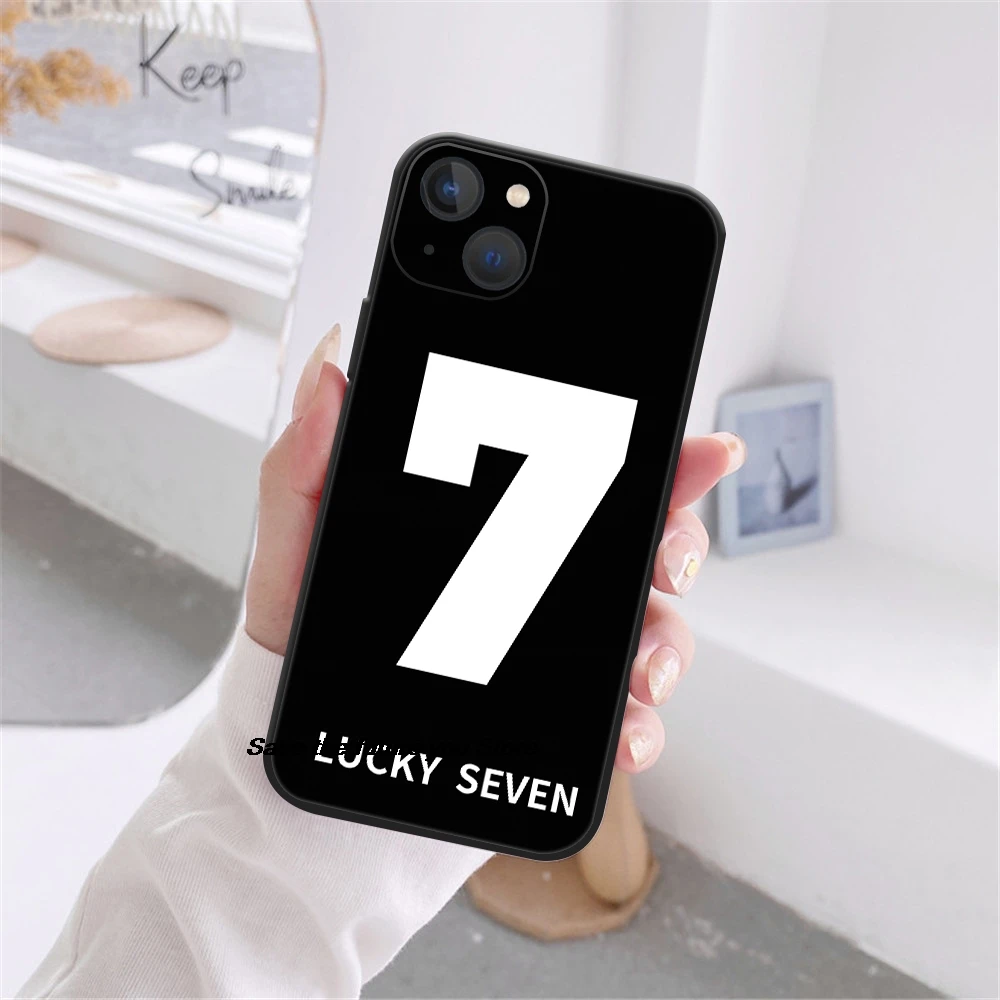 Lucky number seven Phone Cover For iPhone 11 12 13 14 15 16 Pro Max X XR 7 8 14 15 16 Plus 13Mini DIY number Soft Silicone Case