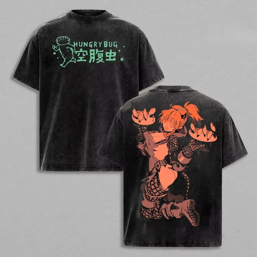 Hot Sale Dorohedoro Nikaido Manga Hungry Bug T Shirts Men Women O-Neck Hip Hop Loose Top Y2K Gothic Cotton Oversized T-shirt