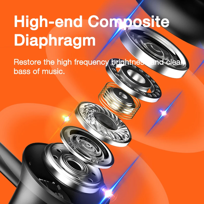 EARDECO ENC Беспроводные Bluetooth-наушники с шумоподавлением 200 часов воспроизведения Спортивные наушники с шейным ремешком Водонепроницаемые басы