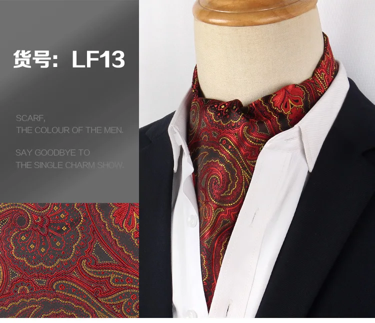Jacquard Blumen Paisley Cashew Krawatte Hochzeit formale Krawatte Ascot Scrunch selbst britischen Gentleman Polyester Krawatte für Männer Luxus – Detail 14