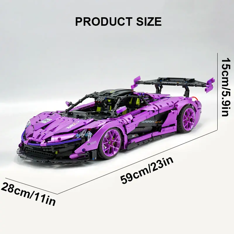 Guly 10617 Technical Purple Plating MOC Super Sprots Car Model Building Blocks Bricks DIY Puzzle Toys Birthday Christmas Gifts