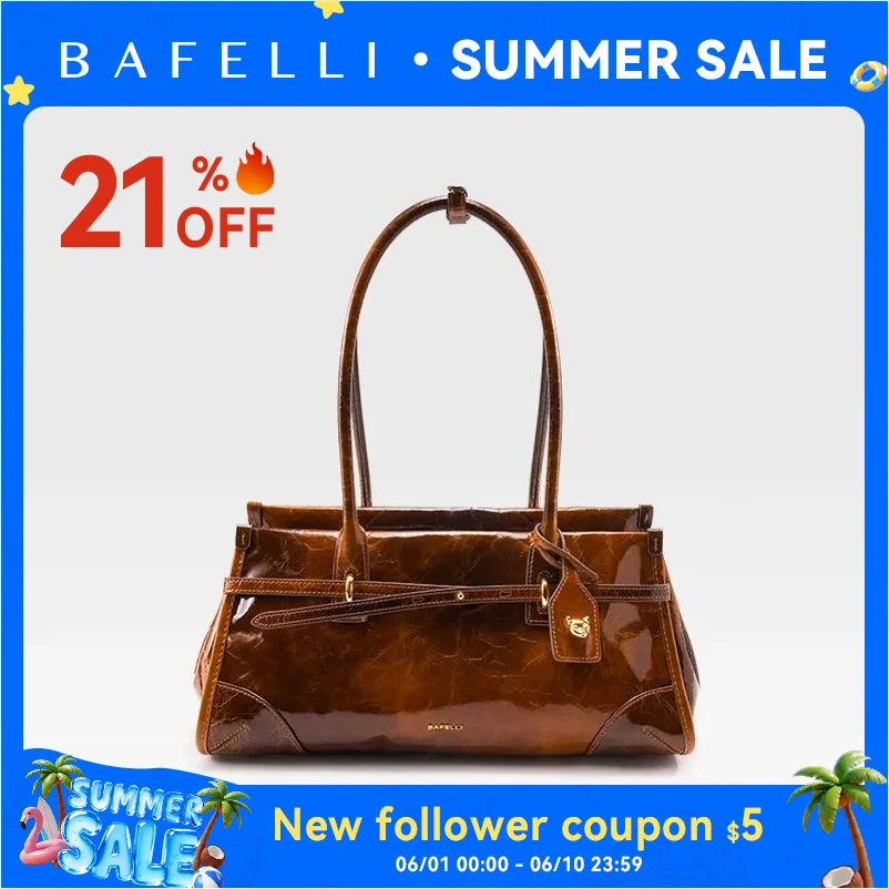 Genuine Leather Boston Bag Women's 2026 New Oil Wax Leather Baguettes Bag Shoulder Crossbody Vintage Large Capacity