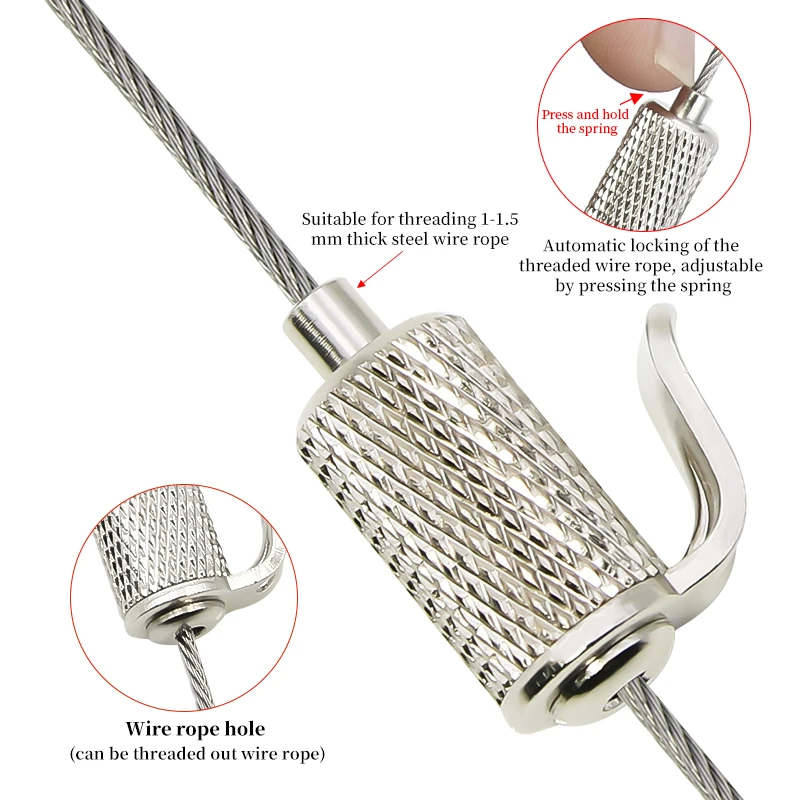 Picture 4: 1.5mm Adjustable Steel Cable Hanging Painting Kit, Steel Wire Hanging Rope Is Used for Hanging Painting Frames/Potted Plants