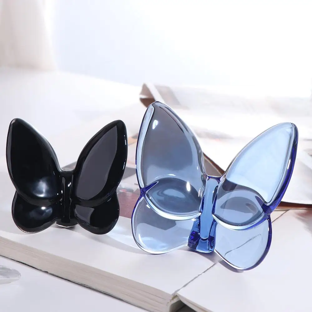 

Multiple Color Crystal Butterfly Figurines Super Winkling Reflective Glass Butterfly Ornament Vivid Home Decor