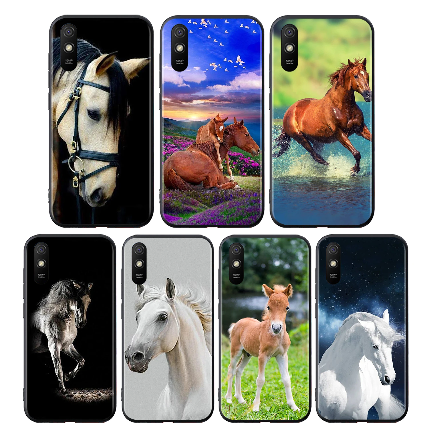 Art Horse Animal Silicone Cover For Xiaomi Redmi 10 9 9T 9C 8 7 6 Pro 9AT 9A 8A 7A 6A S2 GO 5 5A 4X Plus Phone Case