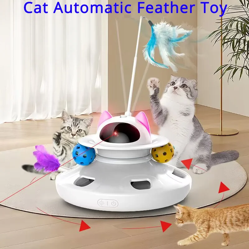 

Automatic Cat Laser Toy Smart Teasing Adjustable Laser Angle Track Ball Interactive Cat Toy Smart Standby For Indoor Motion