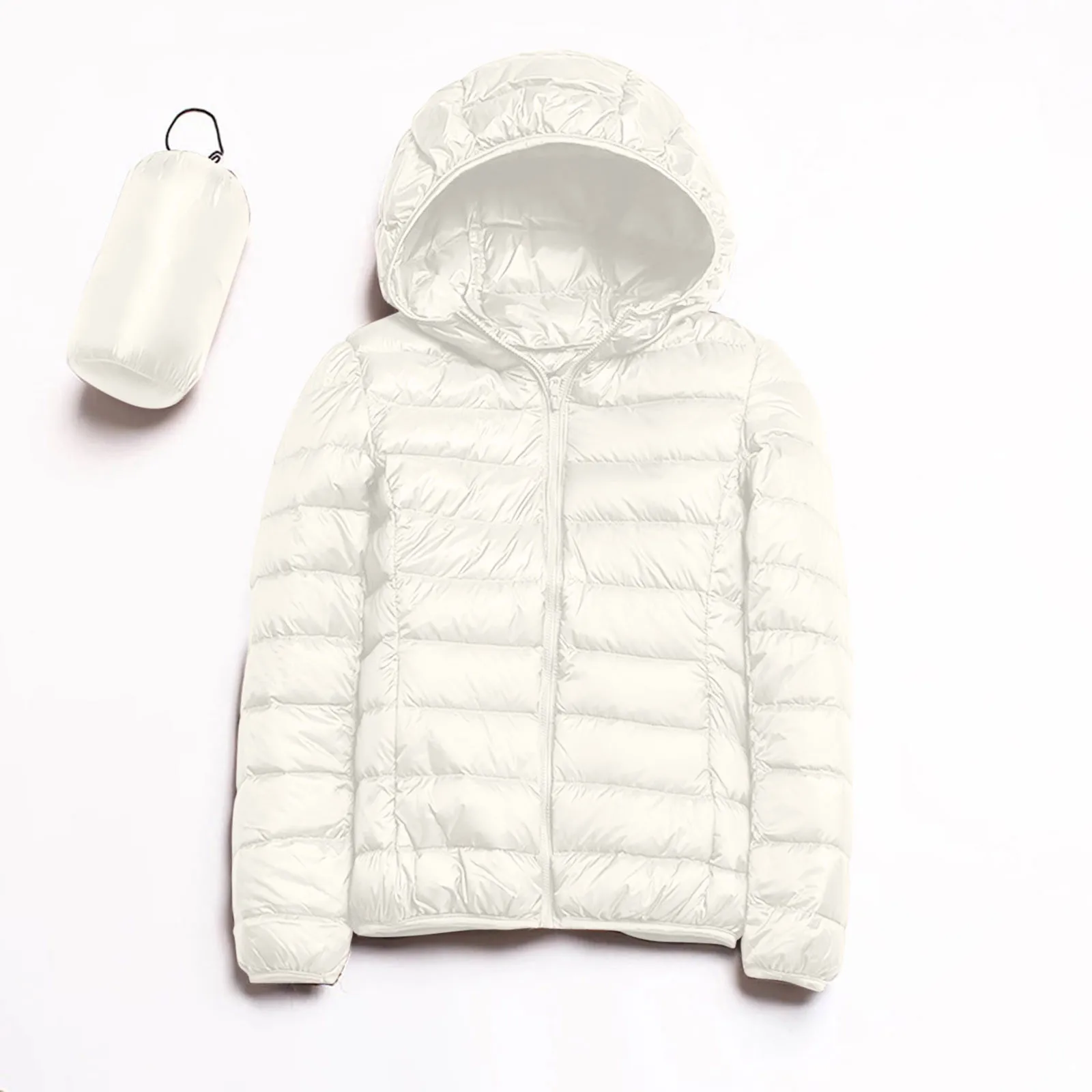 90% Ultra-light Plus Size Thin Down Jacket Women 2022 Autumn Winter Slim Short Hooded Warm White Duck Down Coat Women Outerwear