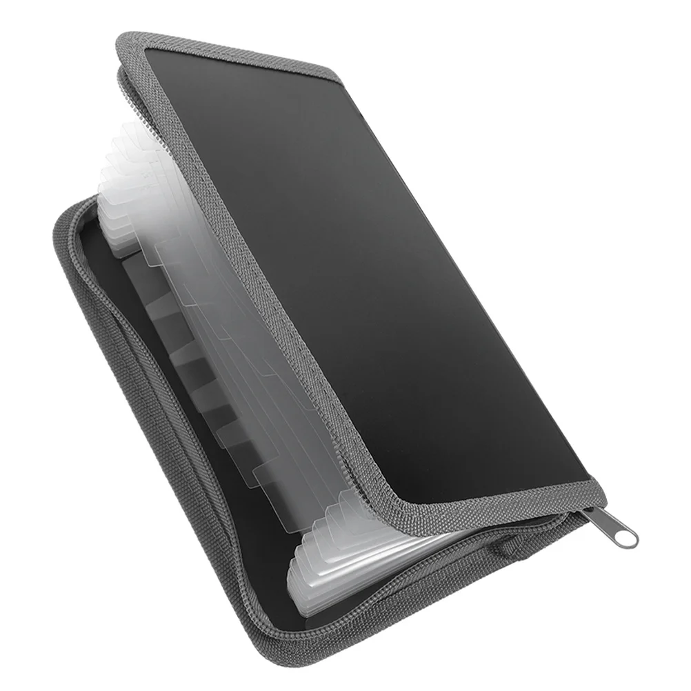 

A6 Portable Receipt Organizer Multi Compartment File Folder Expandable Document Storage Bag for Office Home Organization