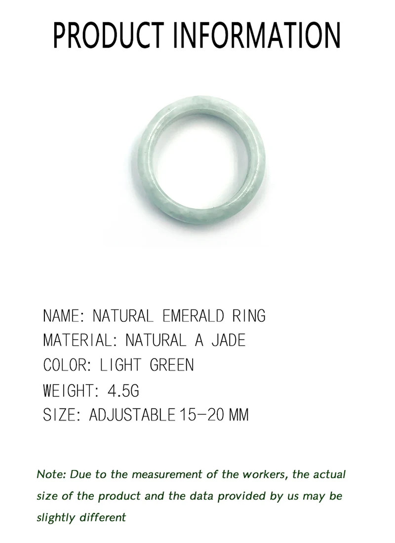 Natürlicher Jade-Ring der Güteklasse A, handgeschnitztes Glücks-Jade-Band für Männer und Frauen, minimalistisches Schmuckgeschenk – Detail 2