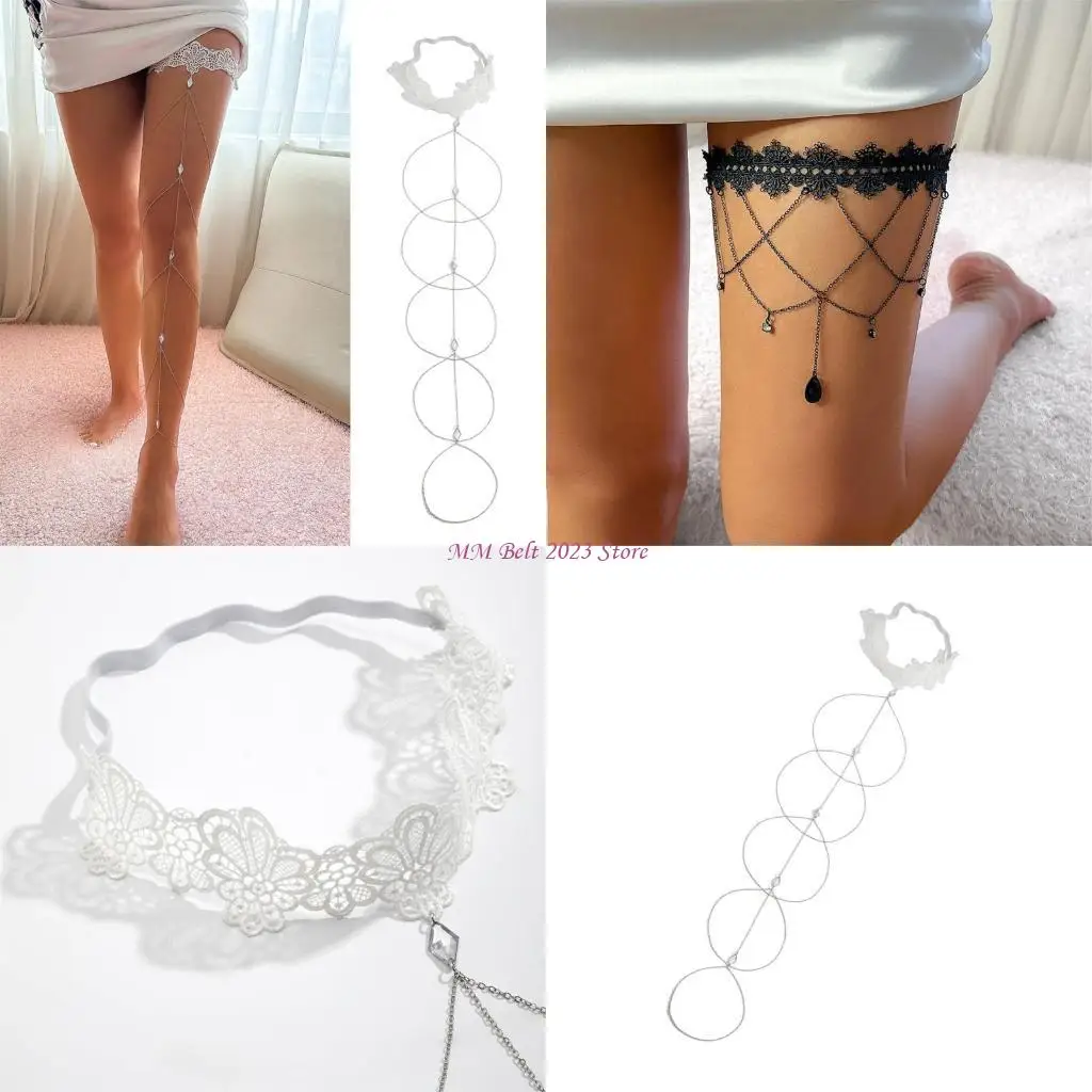 49me-ユニークなレースタッセル腿チェーンヴィンテージパーソナリティミニマリストレッグチェーンファッションを求める現代女性のための