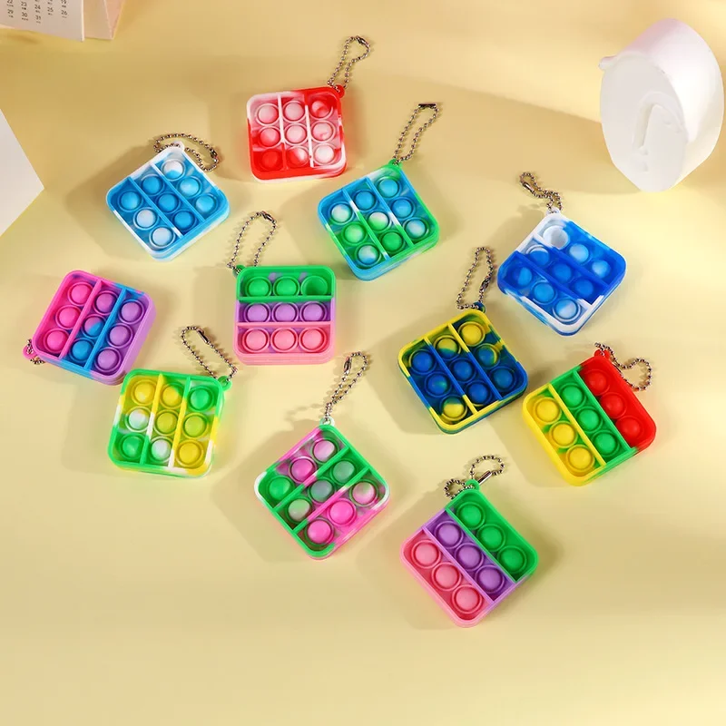 

20pcs Mini Pop Keychain Sensory Fidget Toys Bulk Classroom Prizes Kids Birthday Party Favors Wedding Guest Gifts