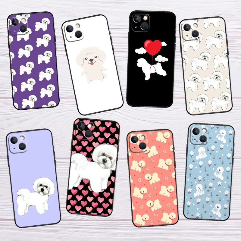 Funda para Teléfono con Diseño de Perro Bichón Frisé para iPhone 16 15 14 13 12 11 17 Pro Max 16 15 Plus 16E 12 mini 17 Air Cover Coque