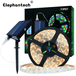태양광 LED 스트립 조명, 5M/10M, 8 모드, 크리스마스, 컬러풀한 요정 조명, 야외 조명, IP67 방수, 파티오, 정원 장식, 태양광 램프