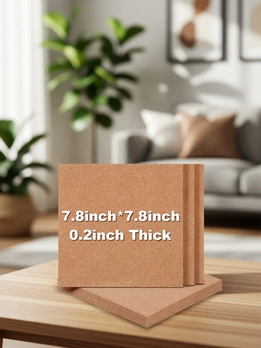 6Pcs Decorative Cork Board Square Self Adhesive Cork Notice Board for Office Wall Memo Bulletin Boards for Walls