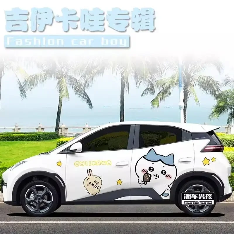 Chiikawa Car Sticker Car Film Decorative Drawing Diy Body Sticker Usagi Girl Cartoon Cute Car Decor Gift Hachiware Sticker - Image 3