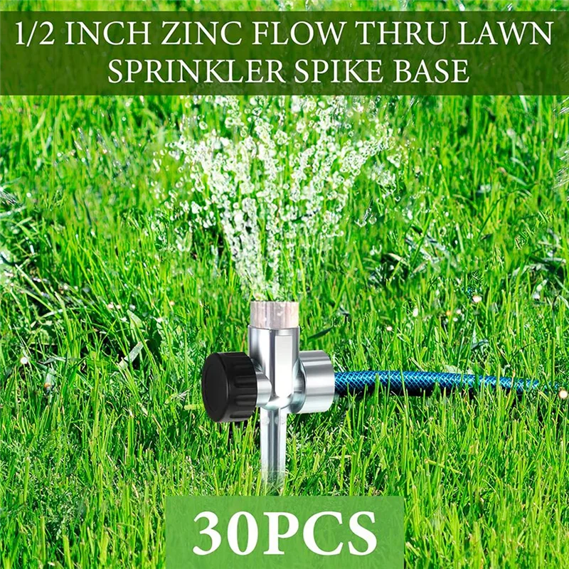 GOOD-30 Pack 1/2-дюймовый спринклер с шипами, цинковый поток, сквозной спринклер для полива газона для газонов и садовых спринклеров