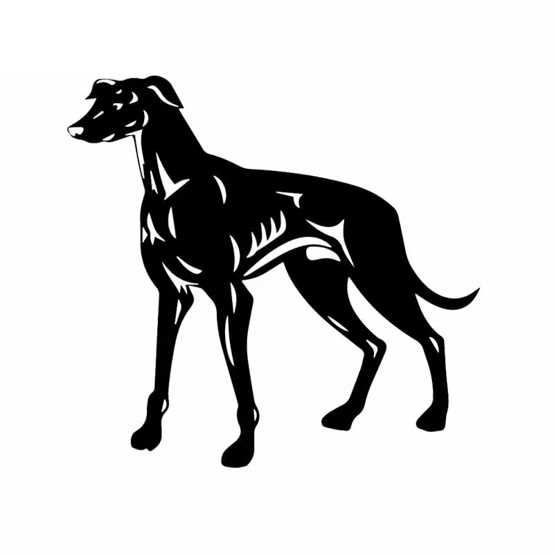 Greyhound Dog Animal Cartoon Decals High Quality Car Decoration Personality Pvc Waterproof Decals Black/white, 16cm*15cm