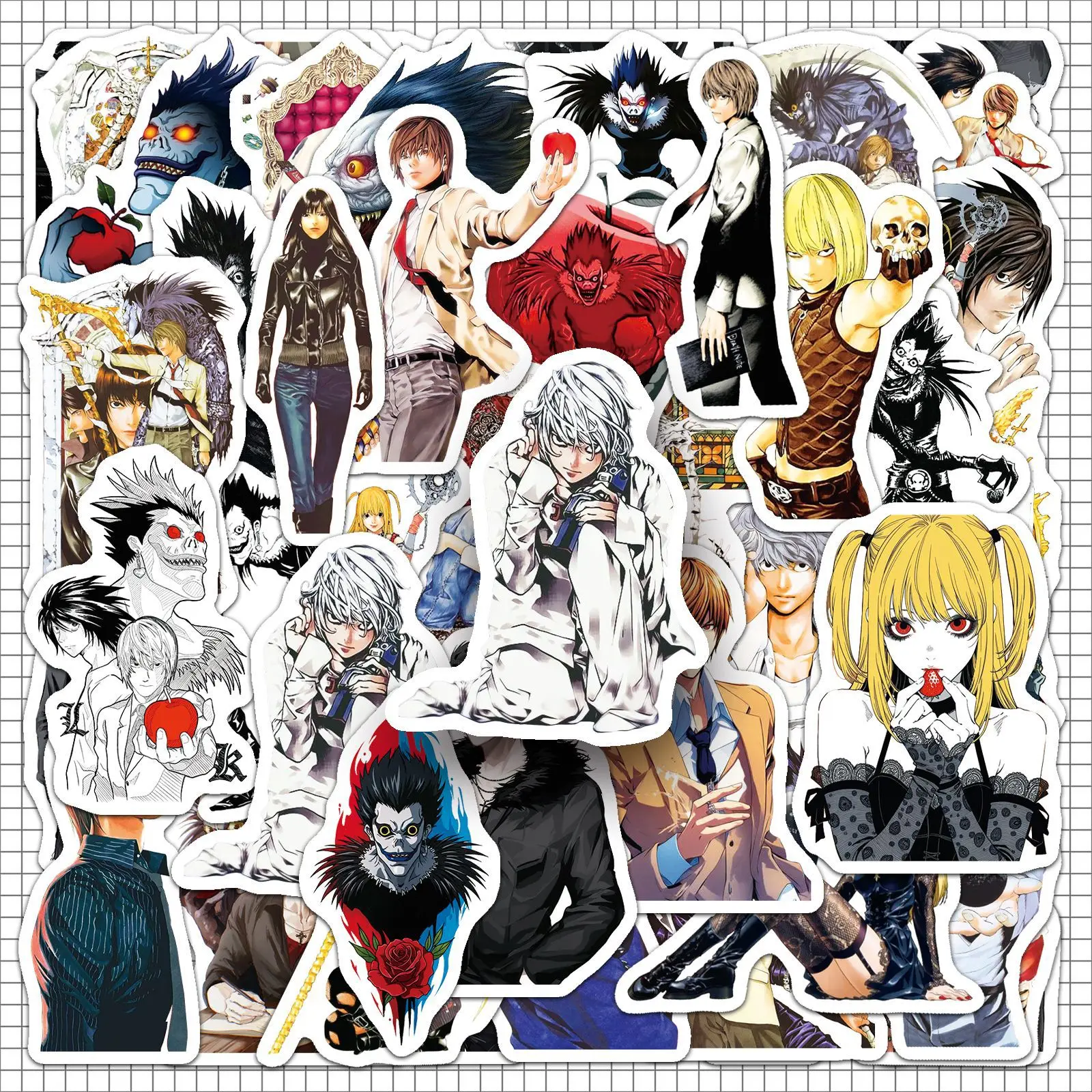 50Pcs Anime Death Note Cartoon Merch Creative Fun Decor Stickers for Notebook, Fridge & Desktop