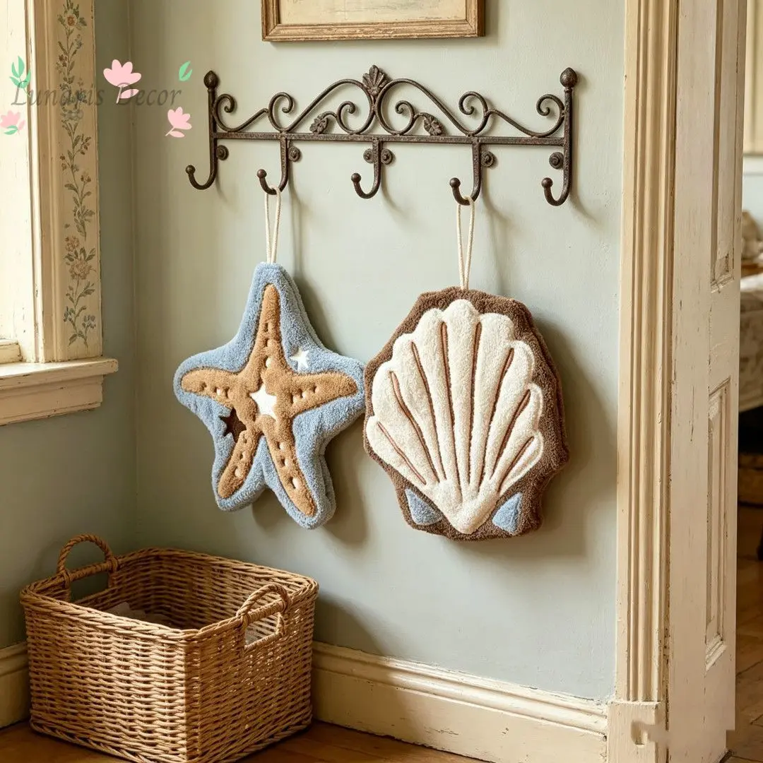 INS style shell-mounted hand towel, coral fleece thickened, quick-drying, and quick-drying kitchen and bathroom