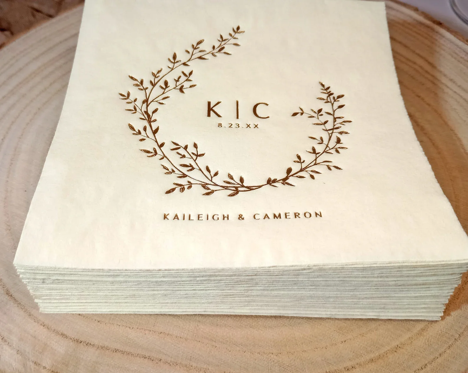 Personalized Wedding Napkins | Cocktail Napkins | Elegant Napkins | Vintage Gold Foil Wedding Napkins | Wedding Cocktails | Wedd