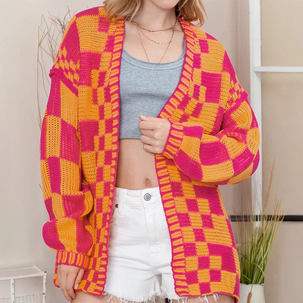 

Cardigan Women Sweaters Coats V Neck Jackets Full Sleeve Jumpers Y2k Streetwear Elegant Knit Casual Open Stith Spring 2026