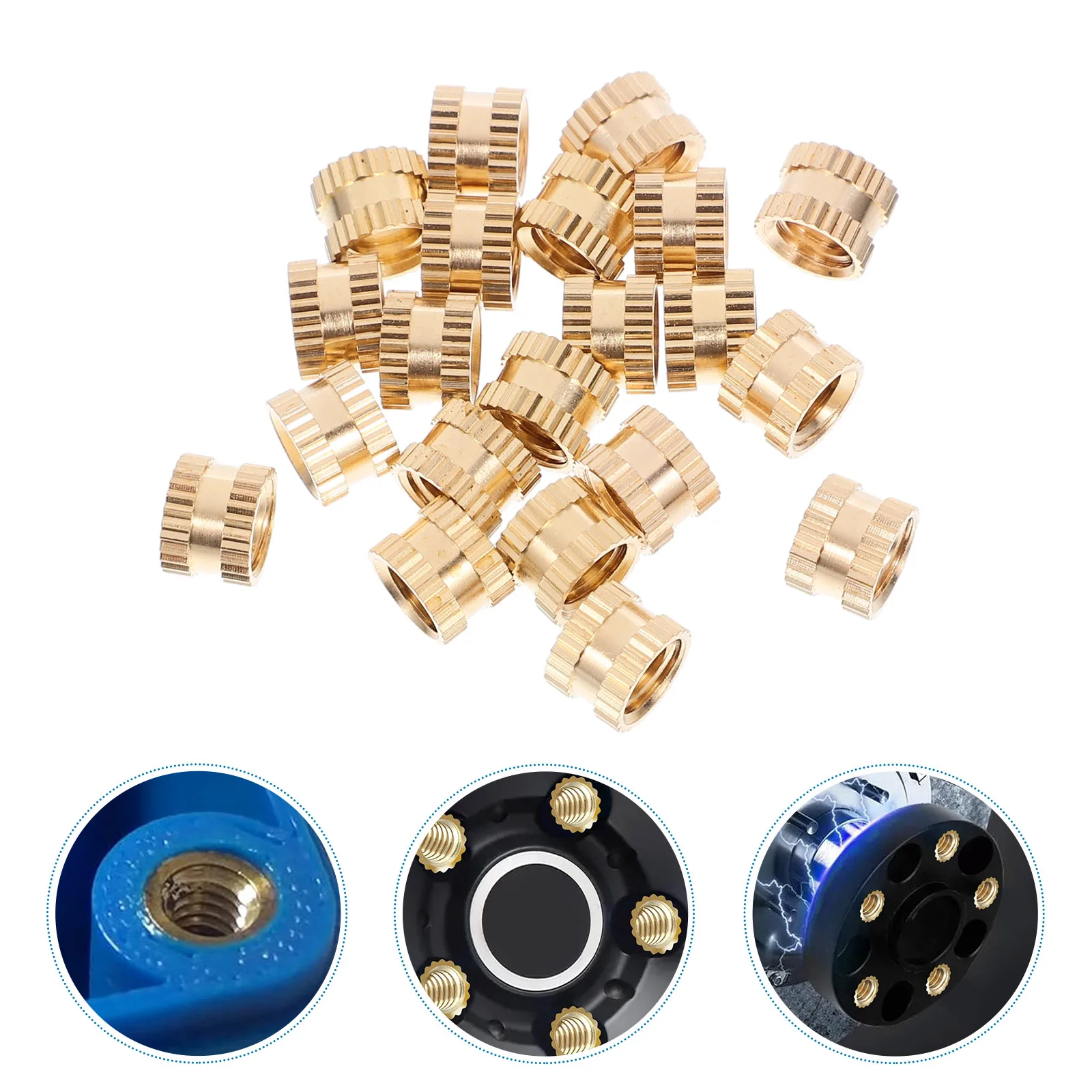 

20pcs Heat Set Insert 8X6Mm Brass Threaded Female Thread Inserts For Plastic Injection Molding 3D Printing Replacement Embedment