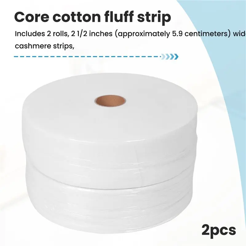 J1UL1N Quilting Jellyroll Fabric, 2 1/2 Inch Cotton Blend Wool Batting Rolls For Rugs, Wallets (2 Rolls)(2 1/2 Inch X 70 Yards)