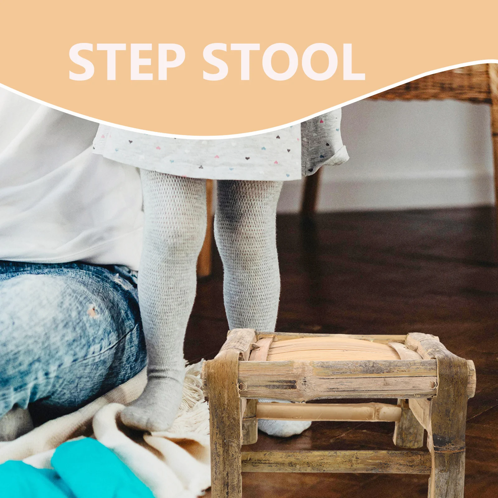 Bamboo Stool Small Low Comfortable Non-Slip Lightweight Step Stool for Home Bathroom Kitchen Footstool Small Bamboo Stools