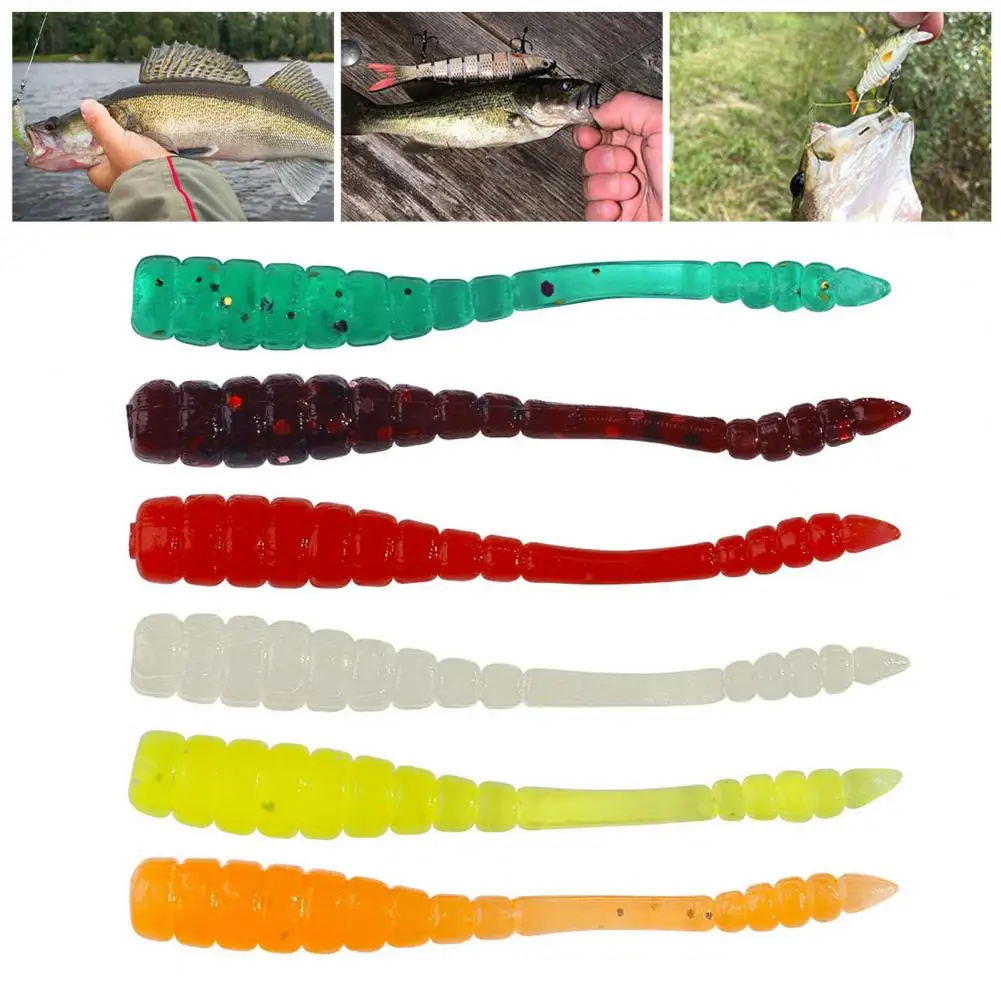 50Pcs/Set 4CM/0.4G Soft Worm Lure Realistic Bionic Spiral Maggot Artificial Fishing Lure Colorful Worm Bait Angling Accessories