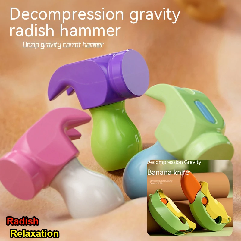 Radish Hammer Gravity Decompression Children's Toy Mini Portable Hammer Small Relaxation Mini Portable Hammer Compact Funny