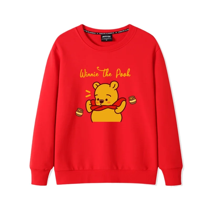 Winnie the Pooh cartoon sweatshirt women\'s top women\'s fashion trend crewneck sweatshirt Disney couple casual loose crewneck