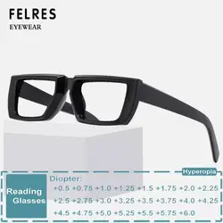 FELRES Square Anti Blue Light Reading Glasses Men Women Prescription Eyewear Optical Glasses Single Focus Presbyopic Glasses+1.5