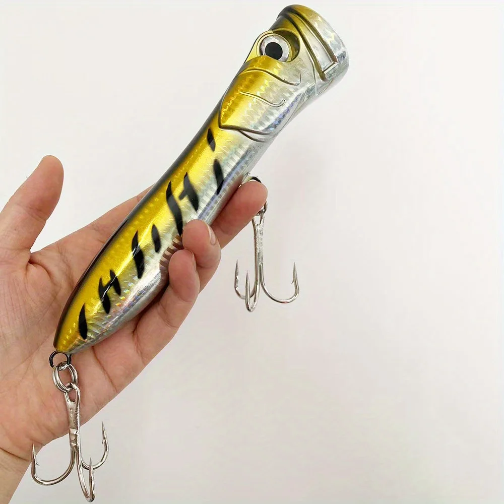 Riesiger Popper-Oberflächenköder - 7,28 Zoll/106g Hochleistungs-Salzwasser-Angelköder mit realistischem Popping/Plug-Effekt - Weitwurf für Barsch – Detail 7